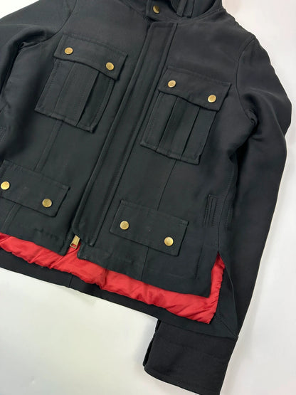 Dsquared 2 FW2004 Black Wool & Silk Cargo Multi Pocket Jacket