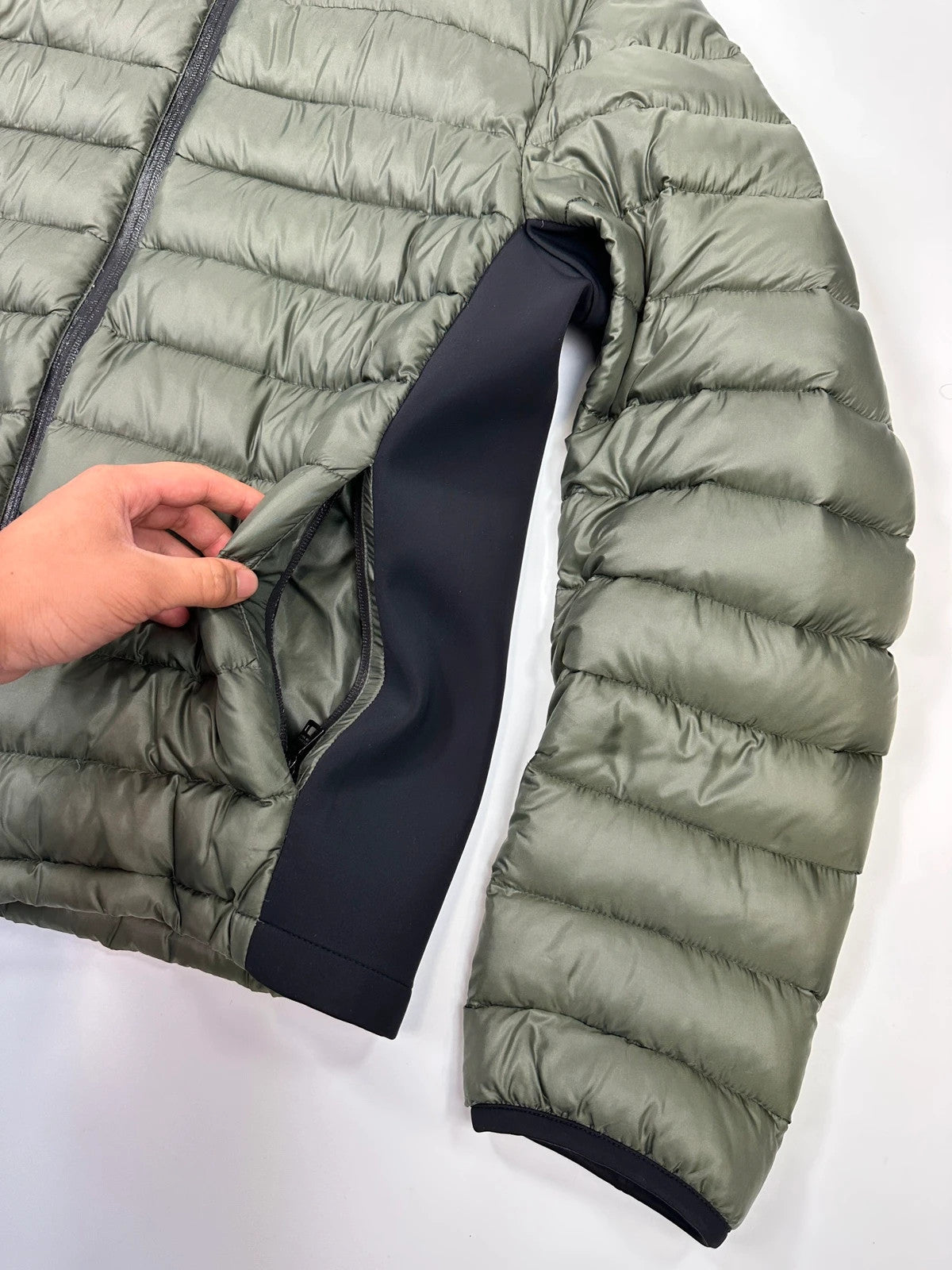 Prada Sport FW2012 Green & Black Hybrid Down Puffer Jacket