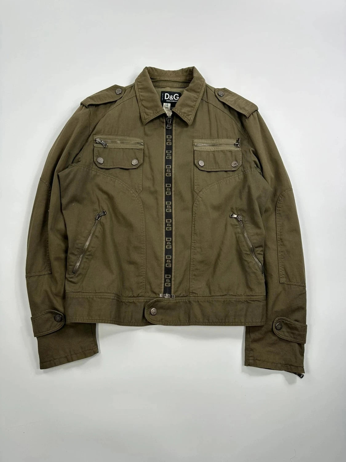 Dolce Gabbana Army military utility jacket Green kaki veste armée