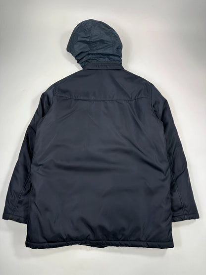 Prada Milano FW2019 Navy Blue Nylon Padded Hooded Jacket