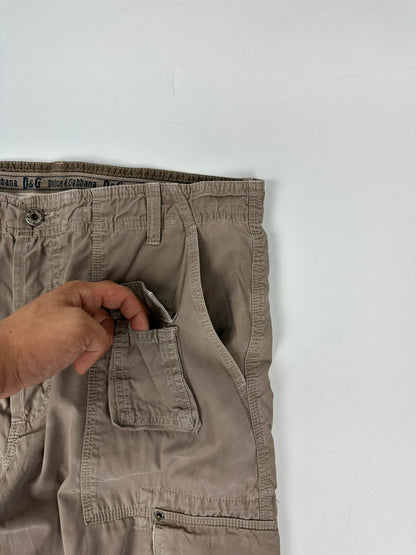 Dolce & Gabbana 00´s Multi Cargo Pockets Brown Light Parachute Pants