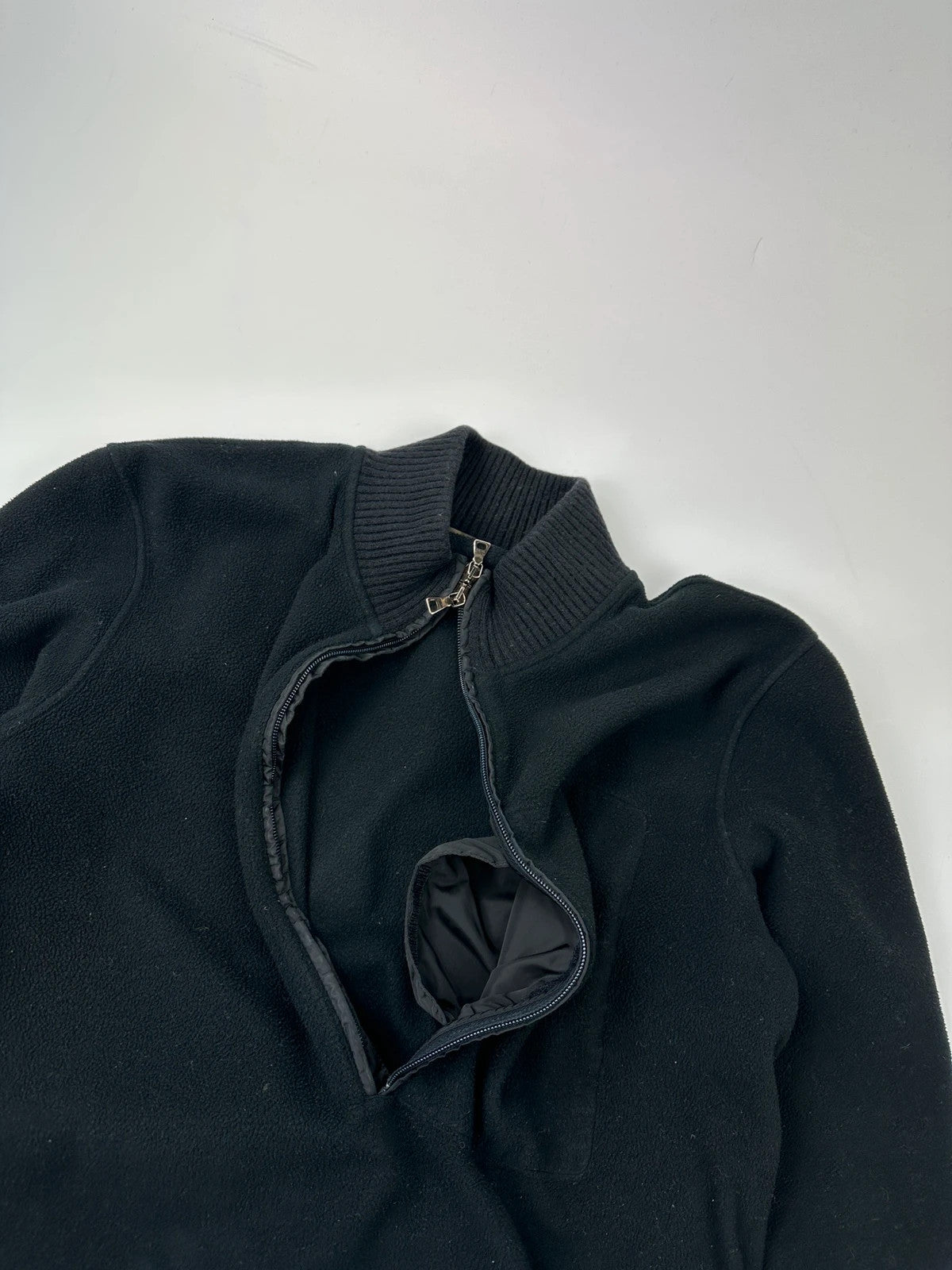 Prada Sport FW01-05 Black Fleece Quarter Zip Pocket