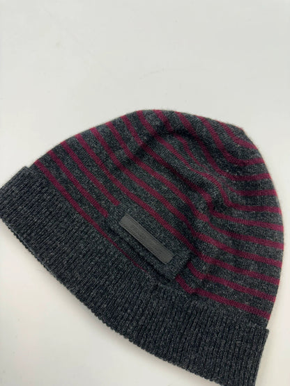 Prada Milano 00’s Dark Grey & Purple Stripes Wool Beanie