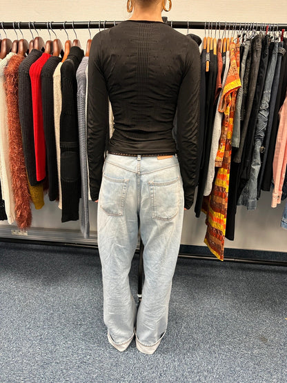 Marithé + François Girbaud 00’s Stretch Fitted Black Longsleeves