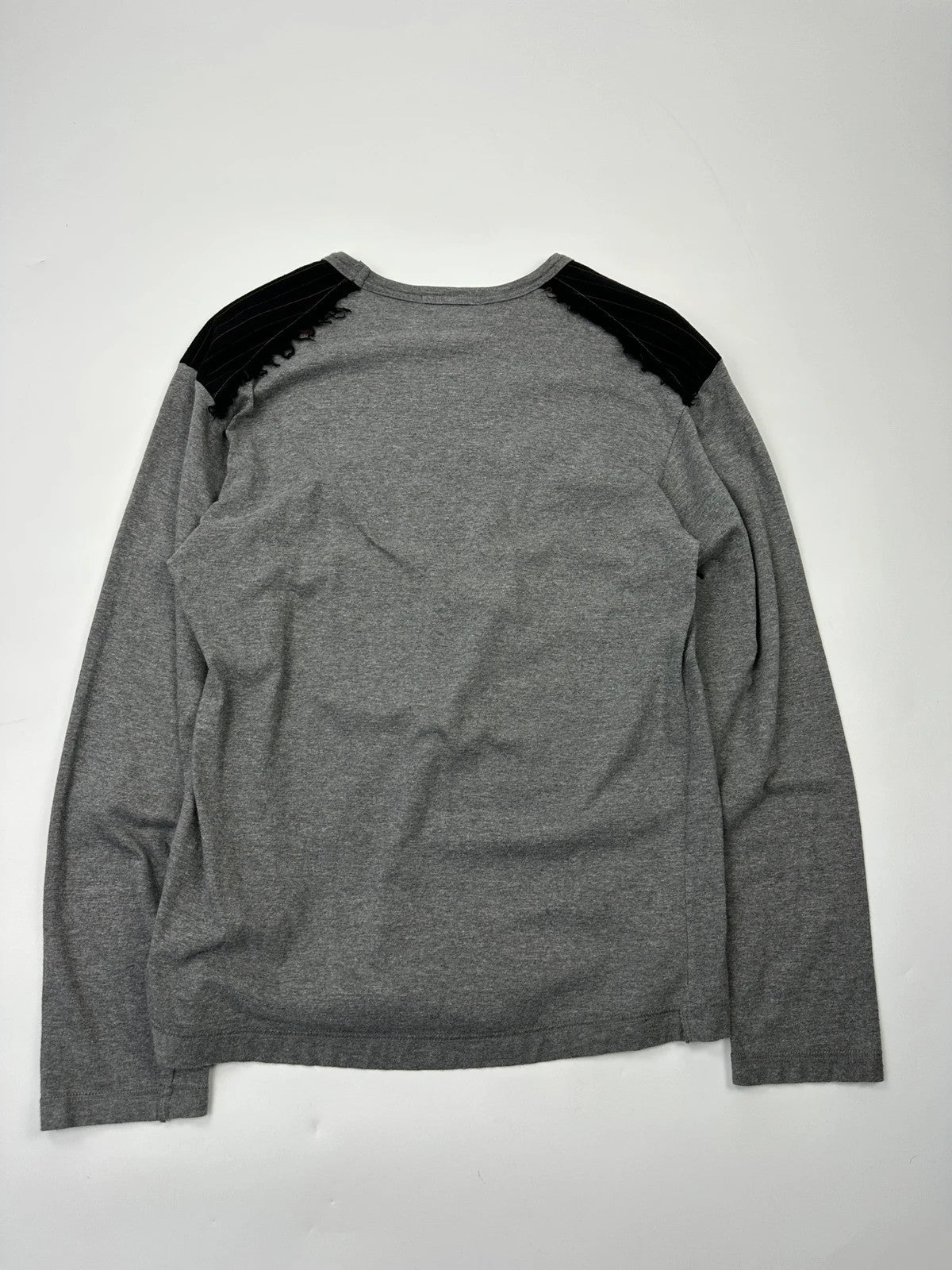 Comme Des Garçons HommenAD2007 Grey Tartan Cotton & Wool Longsleeves Tee