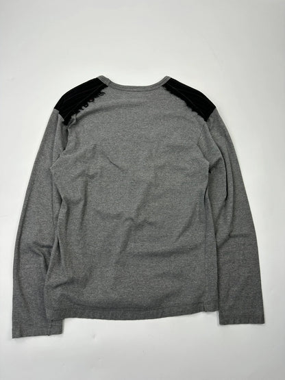 Comme Des Garçons HommenAD2007 Grey Tartan Cotton & Wool Longsleeves Tee