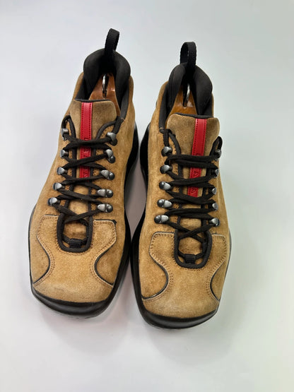 Prada Sport FW1999 Suede Beige Vibram Hikking Puddle Boots