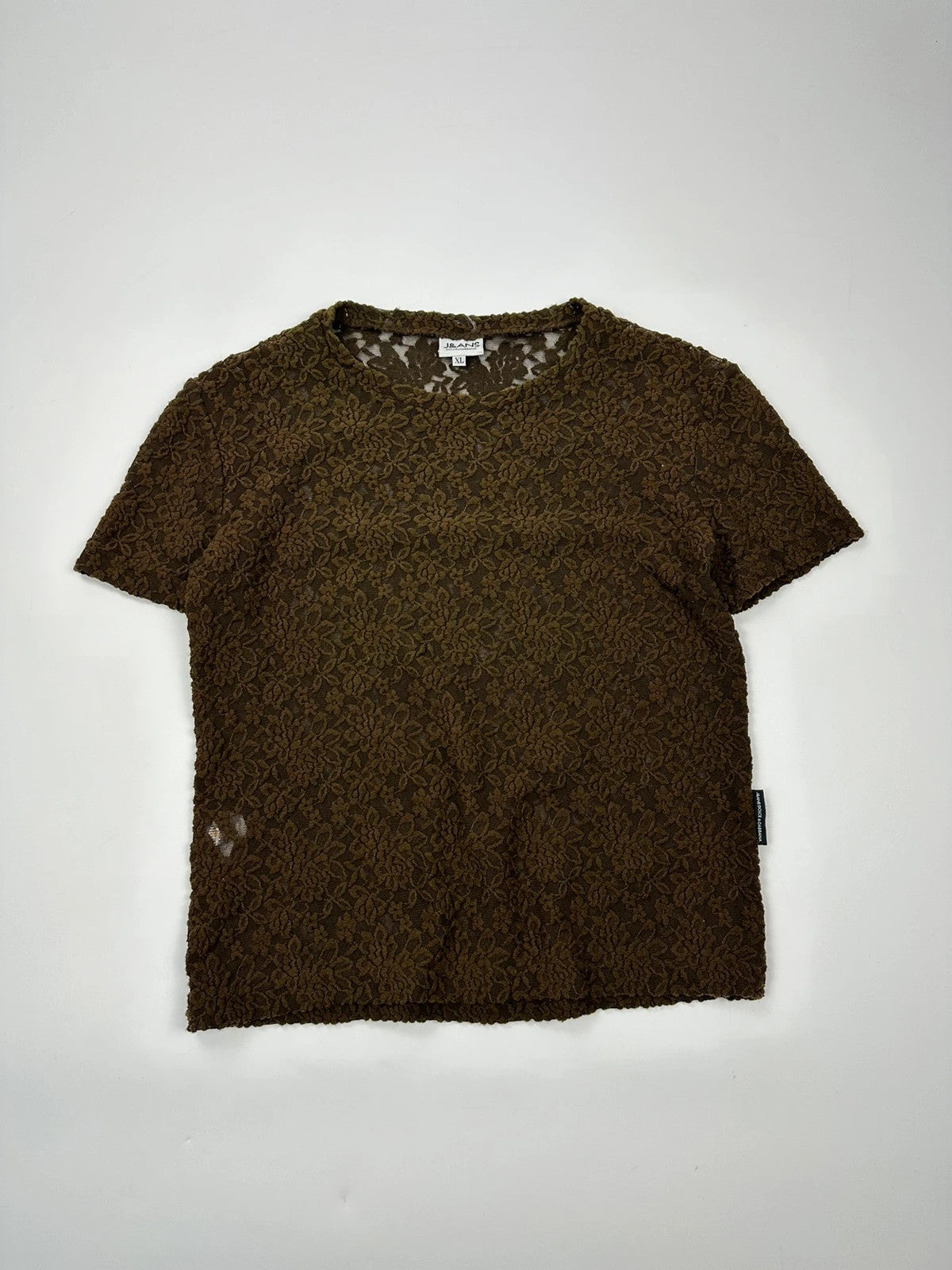 Dolce & Gabbana 90’s Laces Mesh Khaki Flowers Tee