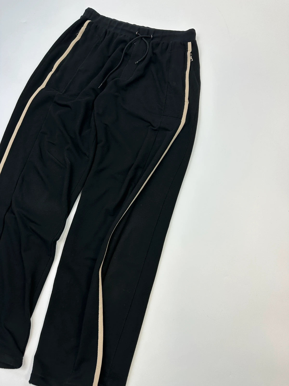 Prada Sport FW2002 Jet Black Stripes Joggers Baggy Track Pants