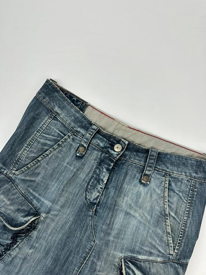 Marithé + Francois Girbaud 00’s Bondages Straps Long Denim Skirt