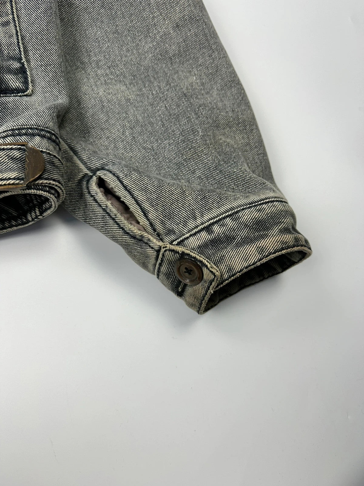 Armani Jeans 90’s Heavy Grey Faded Denim Jacket Coat