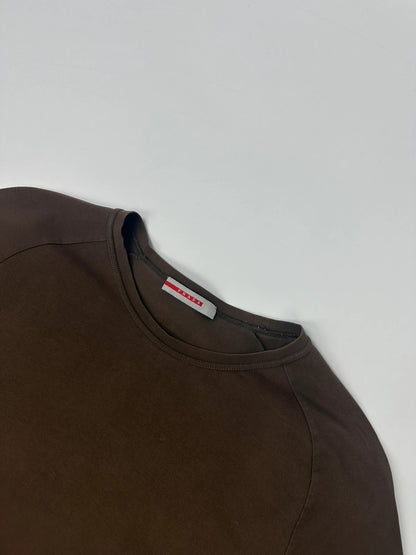 Prada Sport 00’s Brown Short Sleeve Tee Zip Pocket
