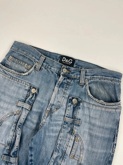 Dolce Gabbana 00’s Pockets Patchwork Jeans Pants Denim