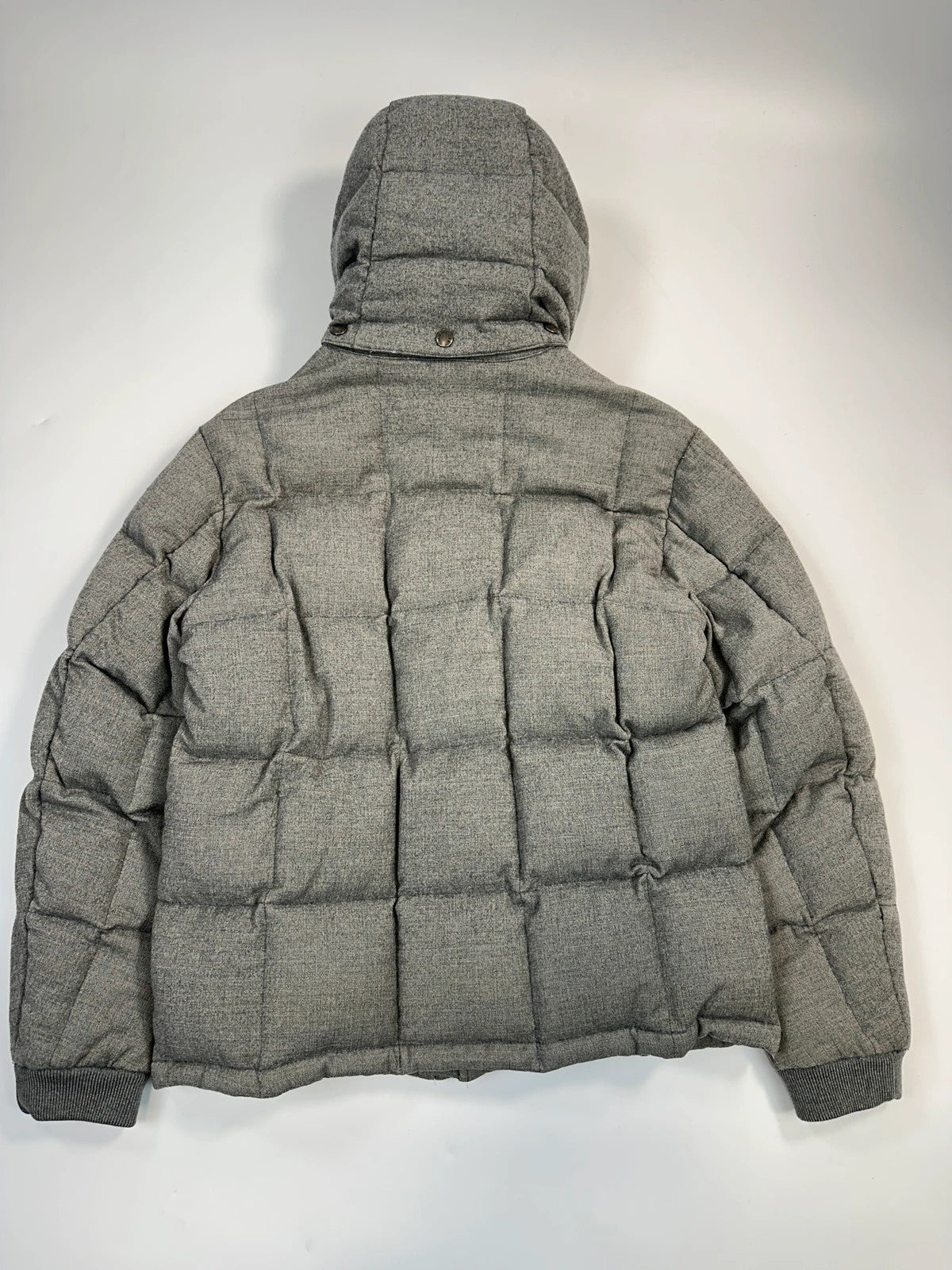 Moncler FW2005 Grey Wool Maya Hooded Down Puffer Jacket