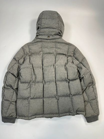 Moncler FW2005 Grey Wool Maya Hooded Down Puffer Jacket