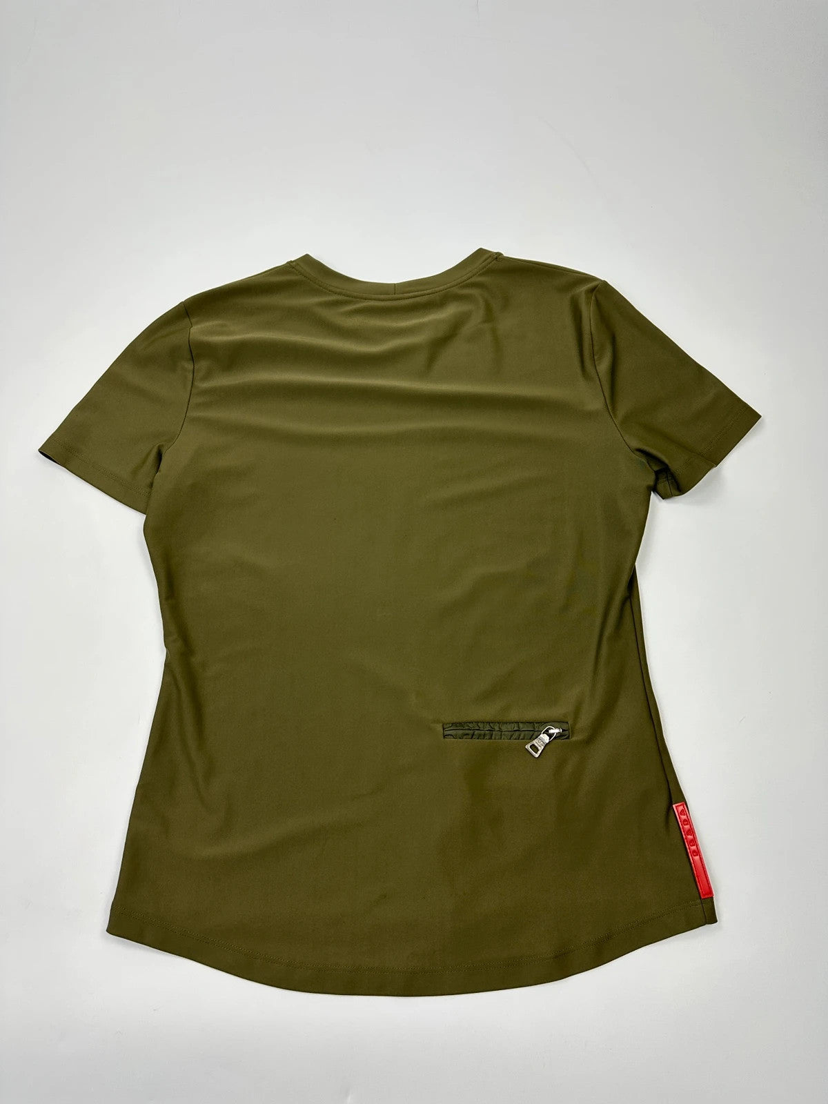 Prada Sport SS2006 Khaki Green Sporty Fitted Tee Nylon & Silk