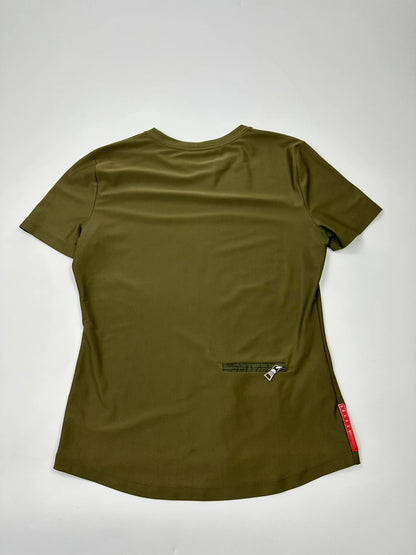 Prada Sport SS2006 Khaki Green Sporty Fitted Tee Nylon & Silk