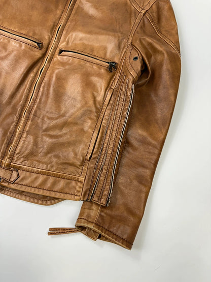 Prada Sport 00’s Sample Brown Leather Jacket CowBoy