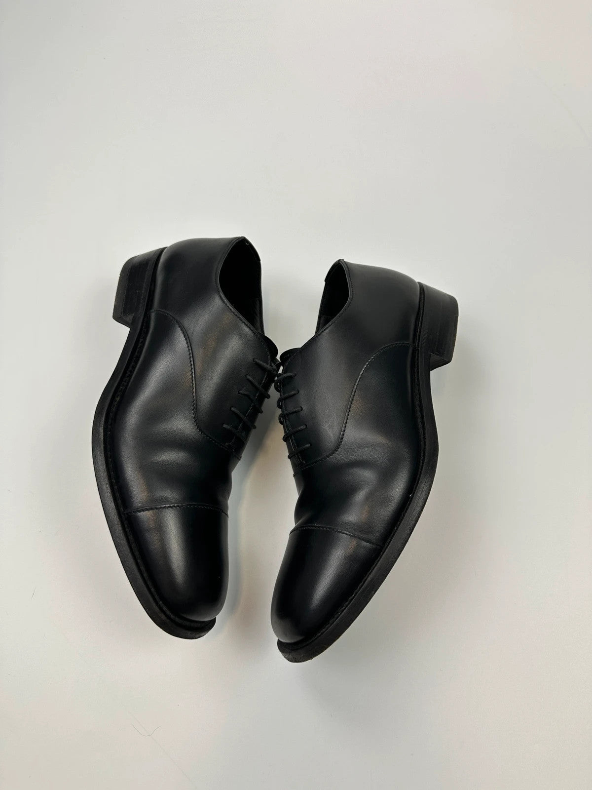 Prada Milano 90’s Black Patent Leather Derby Dress Shoes