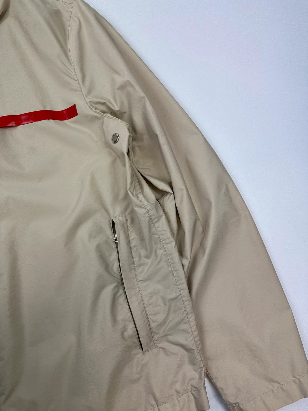 Prada Sport SS2000 Light Cream Nylon Jacket RedTab