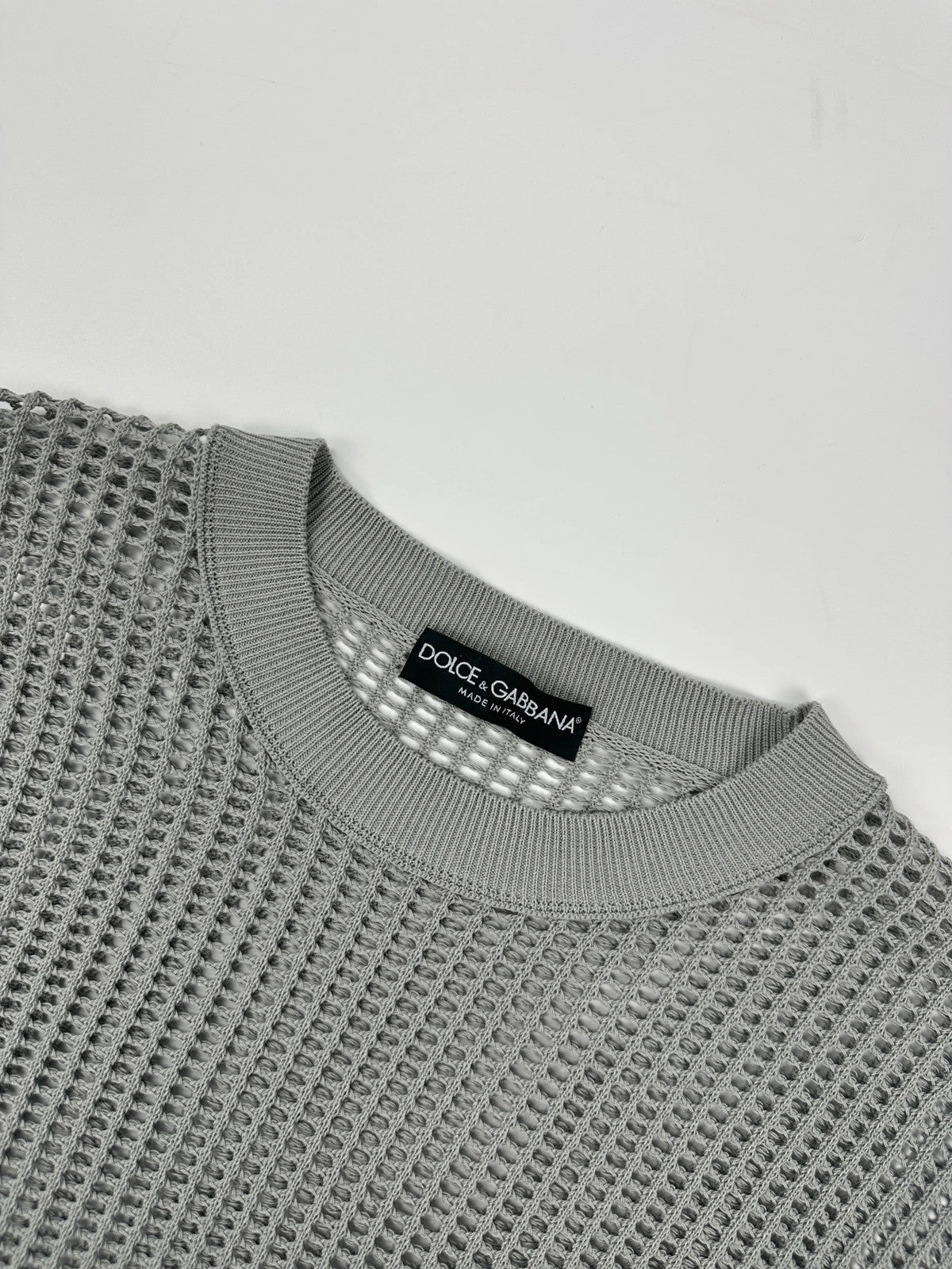 Dolce & Gabbana 00’s Grey Mesh Knit Sweater