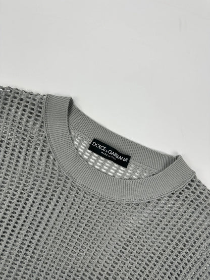 Dolce & Gabbana 00’s Grey Mesh Knit Sweater
