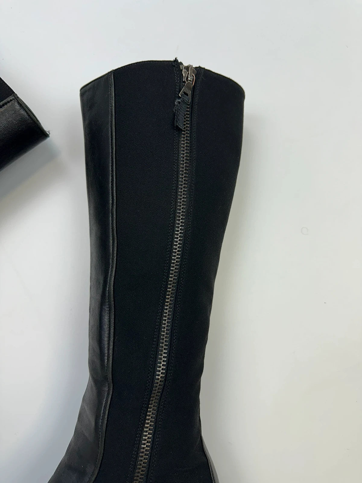 Prada Milano 00’s High Neoprenne Leather Heels Black Boots