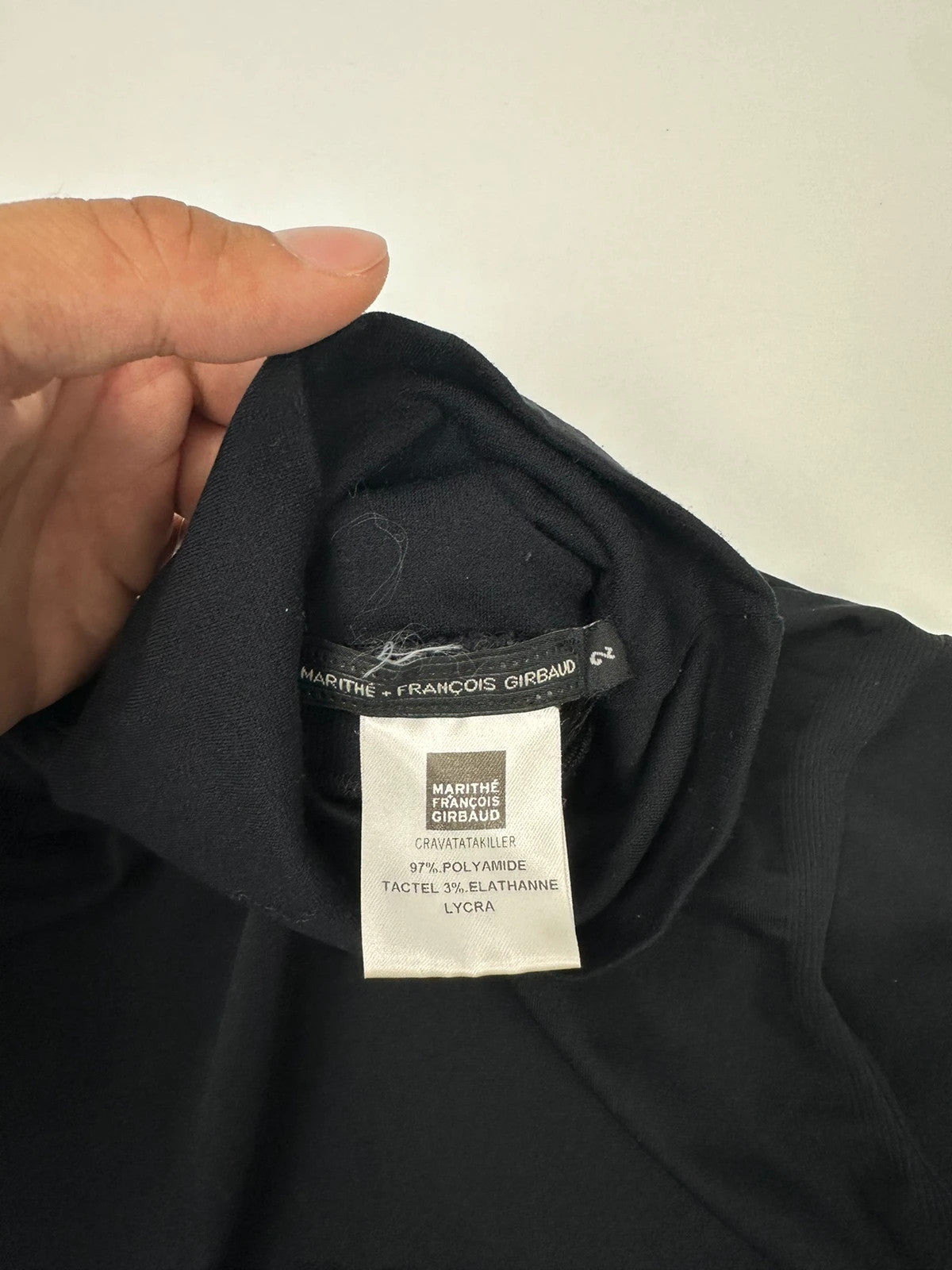 Marithé + François Girbaud 90’s Dark Navy High Neck Sporty Top