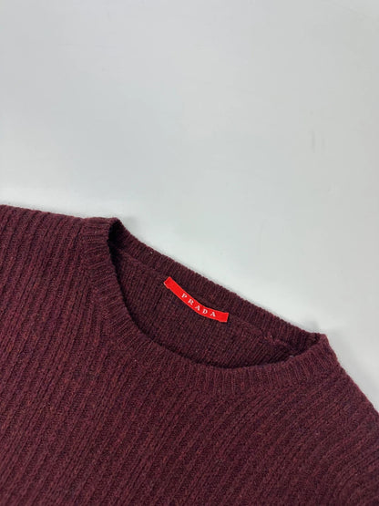 Prada Sport FW2008 Burgundy Wool Knit Sweater