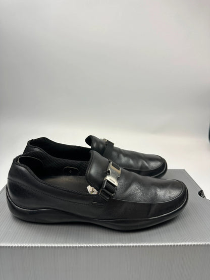 Prada Sport SS1999 Black Leather Belted Loafer