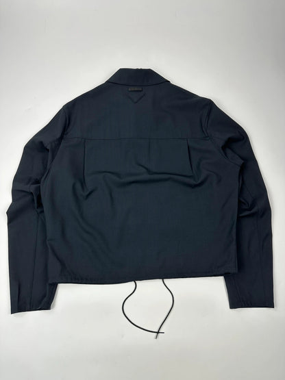 Prada Milano SS2025 Virgins Wool Light Crop Shirt Jacket