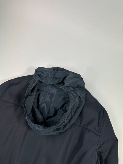 Prada Milano FW2019 Navy Blue Nylon Padded Hooded Jacket