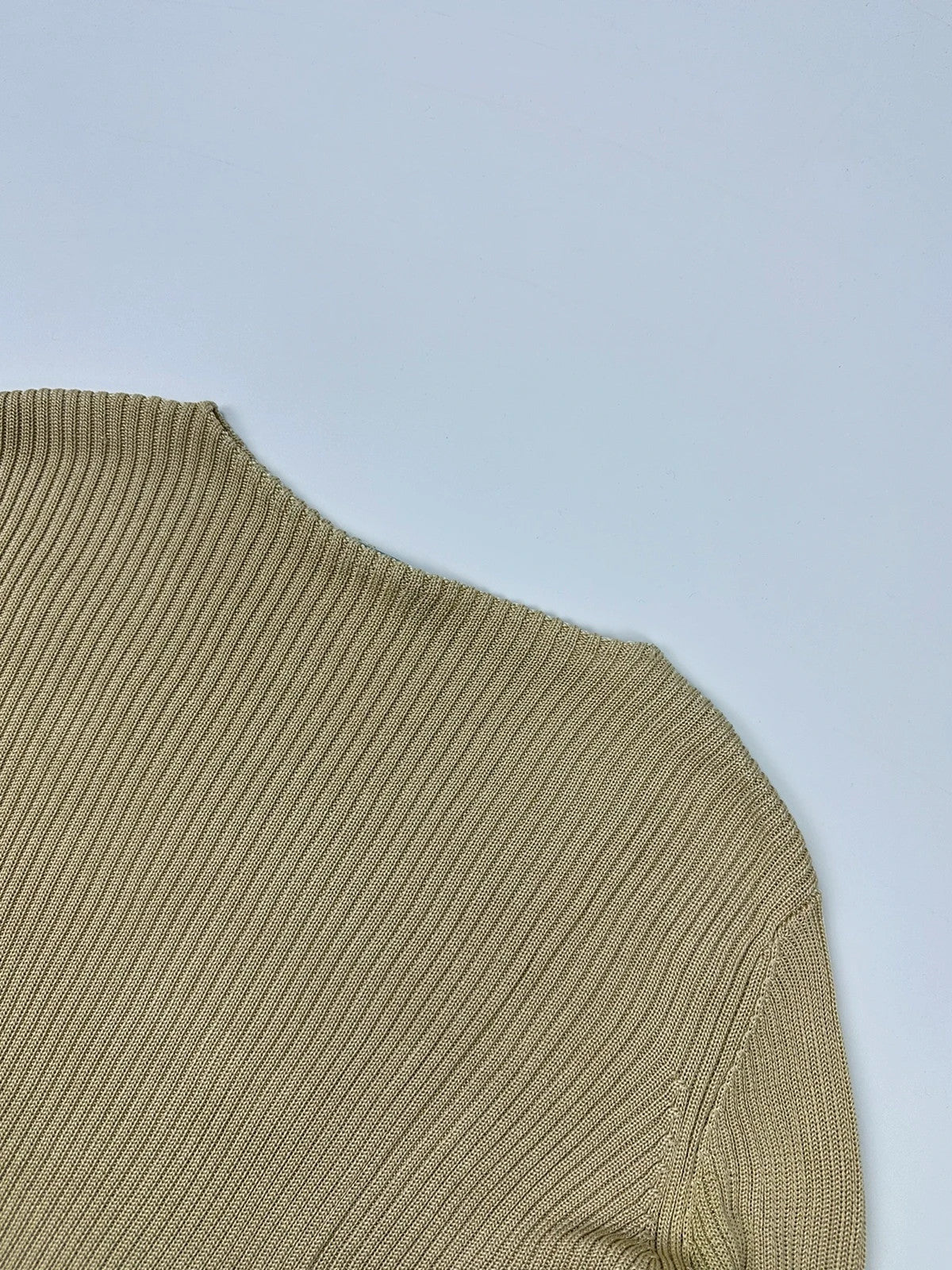 Prada Milano SS1998 Silk Beige Gold Boat Neck Sweater Longsleeve