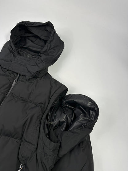 Prada Sport FW2007 Black Tech Nylon Removable Sleeves Down Puffer Jacket
