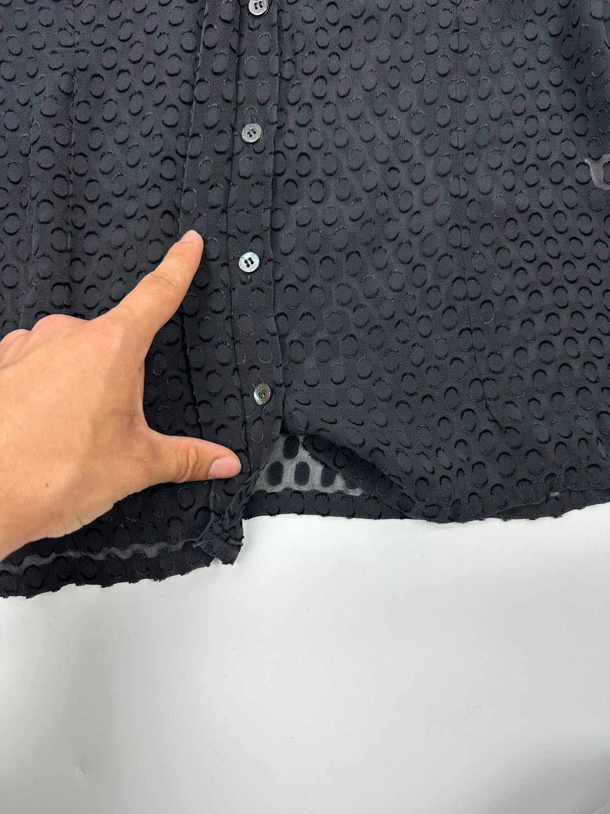 Dolce Gabbana 00’s Black Dotted Light Silk Shirt