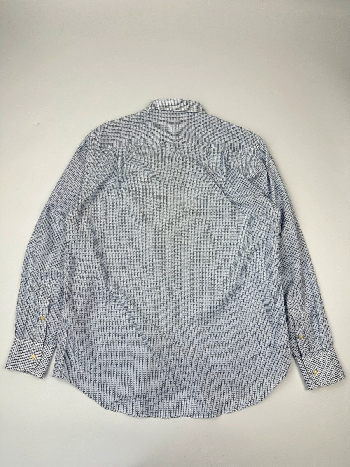 Dolce & Gabbana 00’s Micro Check Pattern White & Blue Dress Pocket Shirt