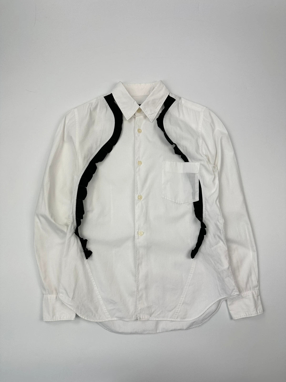Comme Des Garçons Black AD2010 White & Black Straps Shirt