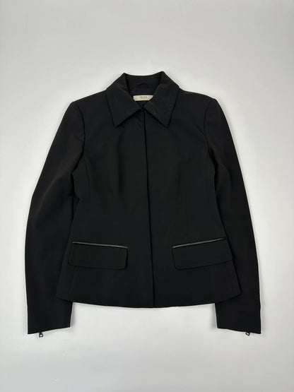 Prada Milano FW2003 Black Blazer Shirt Jacket Elegant
