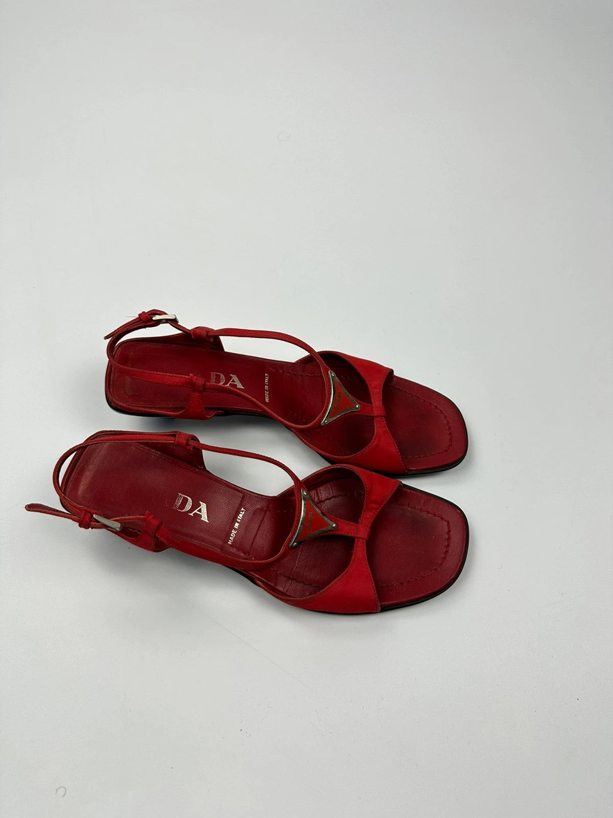 Prada Milano SS2000 Red SlingBack Pumps Heels