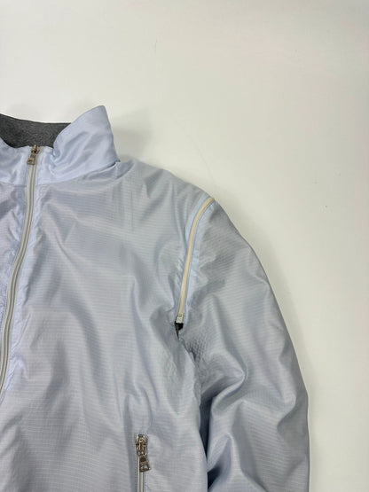 Prada Sport FW2000 Sky Blue & Grey Reversible Removable Sleeves Jacket