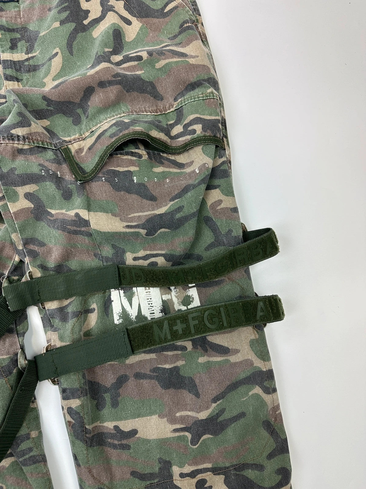 Marithé + François Girbaud 00’s Camo Baggy Straps Denim Pants