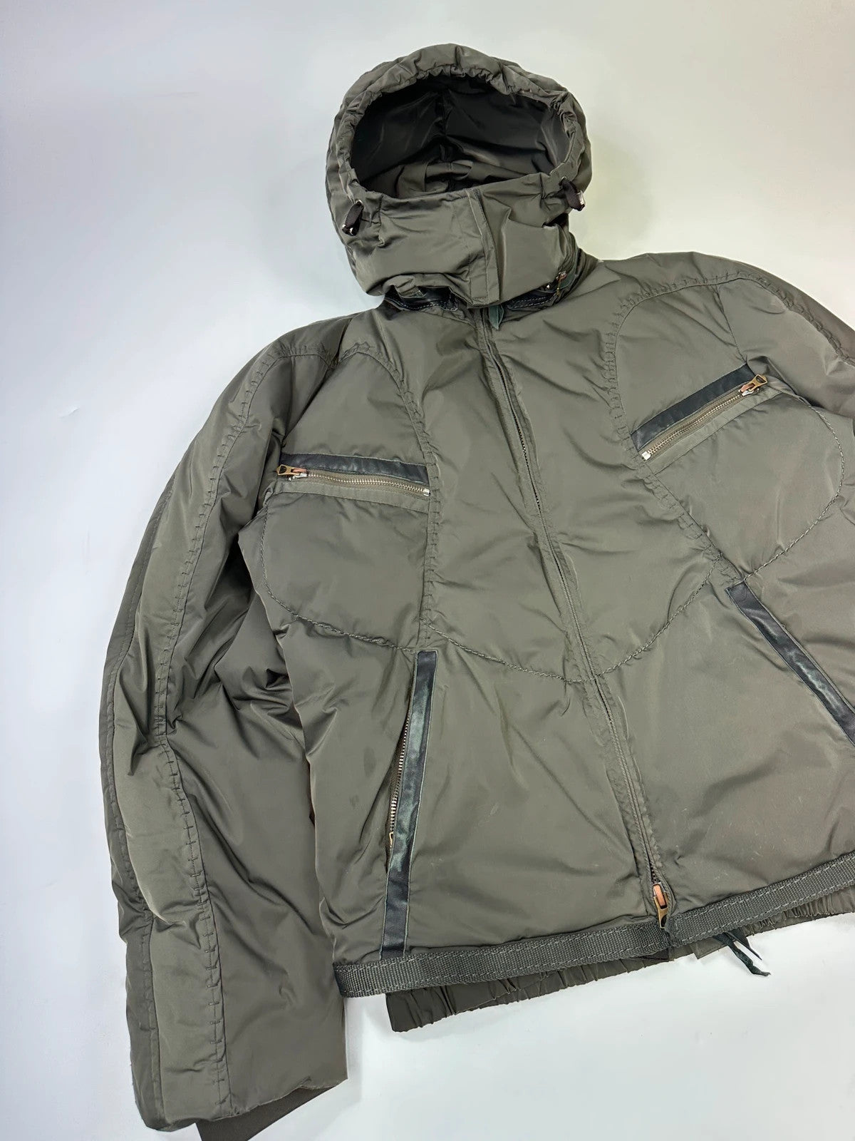 Marithé + François Girbaud 00’s Khaki Hooded Down Puffer Jacket