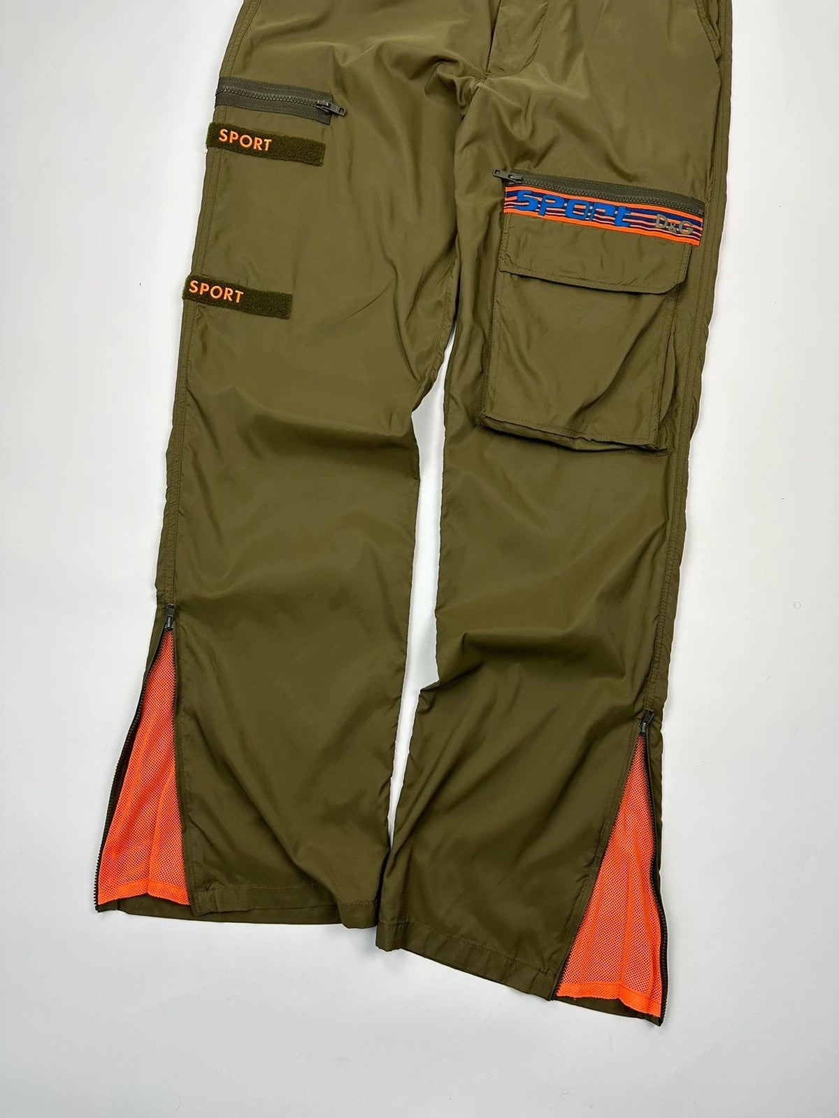 Dolce & Gabbana 00’s Army Khaki Green Nylon Cargo Pants