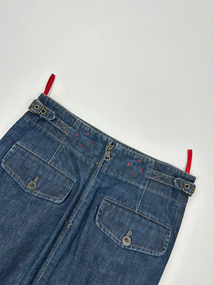 Prada Sport SS02 Indigo Denim Long Zip Skirt
