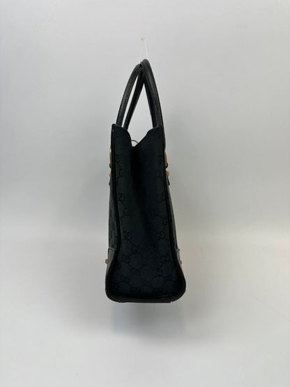 Gucci By Tom Ford Black GG Monogram Leather Handbag