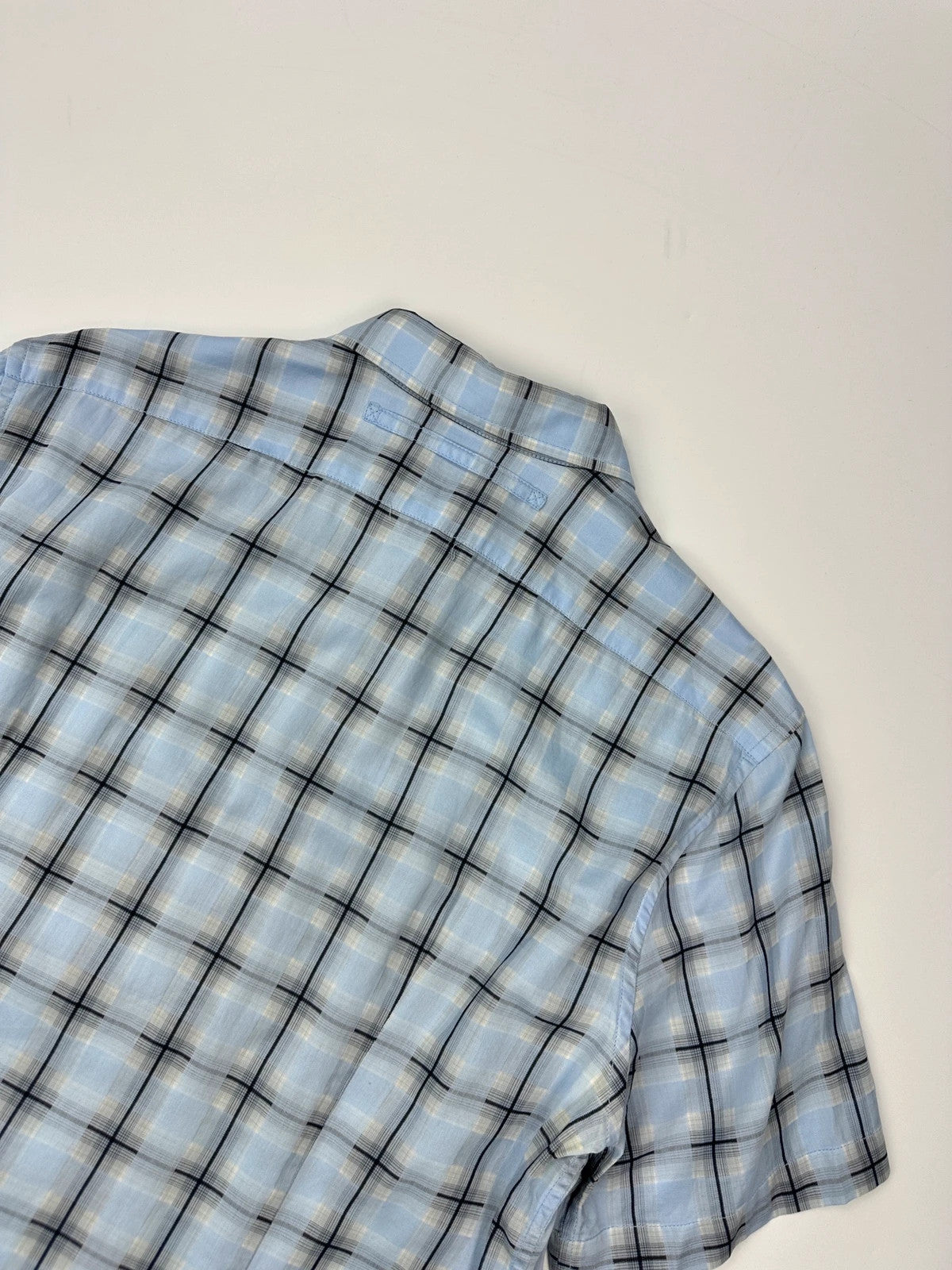 Prada Sport SS2002 Sky Blue & Black Checkered Print Short Sleeves Shirt