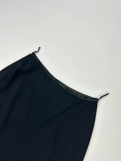 Prada Milano SS2000 Black Wool Mid Length Skirt