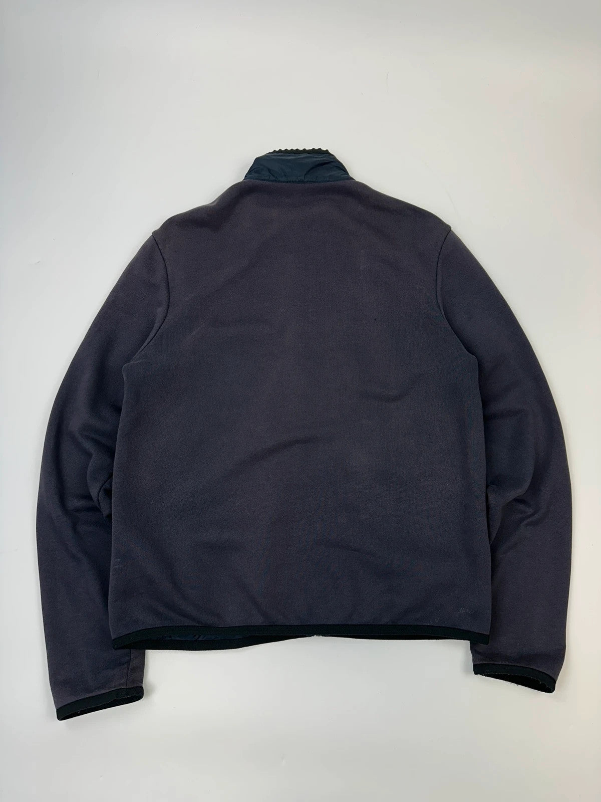 Prada Milano SS2015 Navy Blue Nylon & Cotton Hybrid Zip-Up Sweater