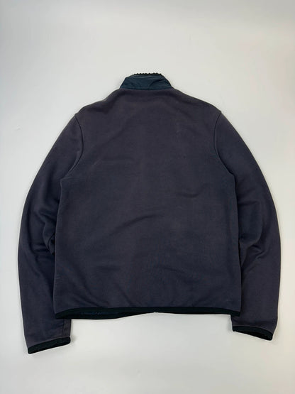 Prada Milano SS2015 Navy Blue Nylon & Cotton Hybrid Zip-Up Sweater
