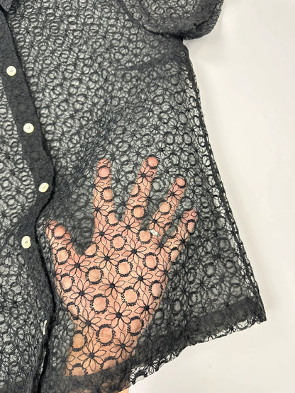 Dolce & Gabbana 00’s Laces Mesh See Trough Black Shirt